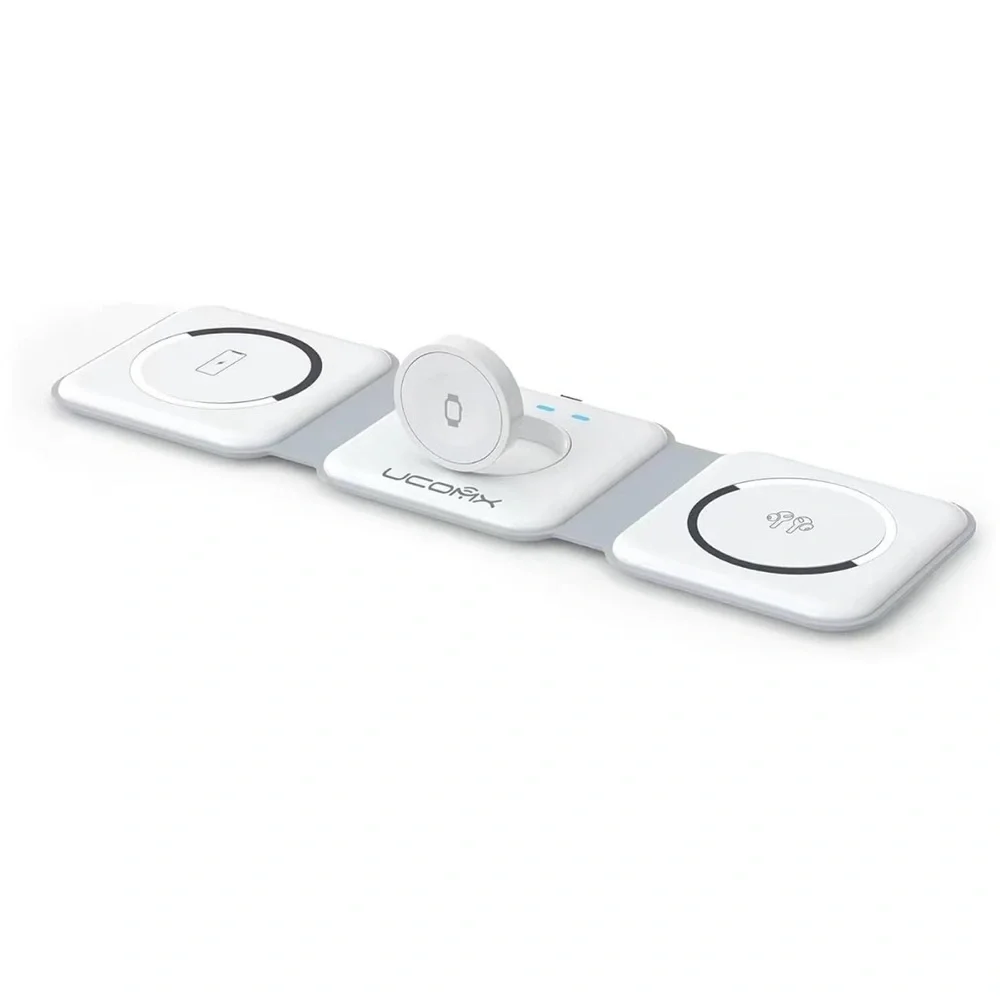 UCOMX Nano 3 in 1 Wireless Charger for iPhone, Magnetic 3 in 1 New White